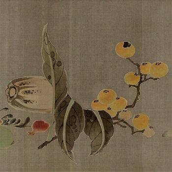 伊藤若冲《菜蟲譜》（部分）